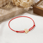 Brățară Aur 14K cu Șnur și Inimă Reinterpretată – Design Modern cu Garanție și Cutie Cadou