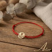 Brățară Aur 14K cu Șnur și Familie cu 2 Băieți – Simbolul Unității cu Garanție și Cutie Cadou