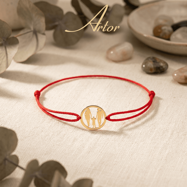 Brățară Aur 14K cu Șnur Familie cu Băiat – Simbolul Mamei cu Garanție și Cutie Cadou