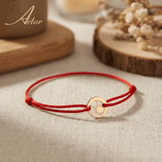 Brățară Aur 14K cu Șnur, Lună și Soare – Echilibrul Cosmic cu Garanție și Cutie Cadou