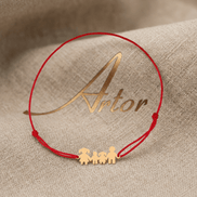 Brățară Aur 14K cu Șnur și Familie cu Băiețel și Fetiță – Simbolul Unității cu Garanție și Cutie Cadou