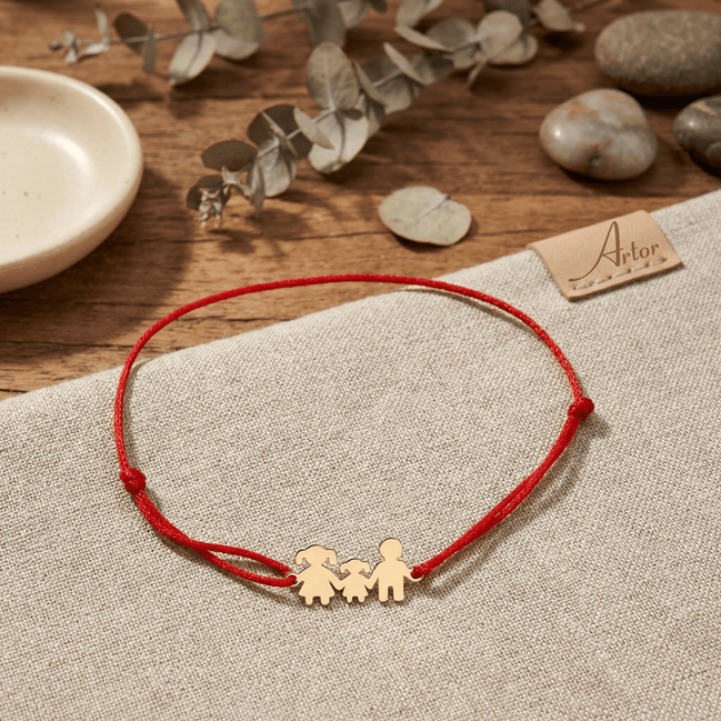 Brățară Aur 14K cu Șnur Familie cu Fetiță – Simbolul Iubirii cu Garanție și Cutie Cadou