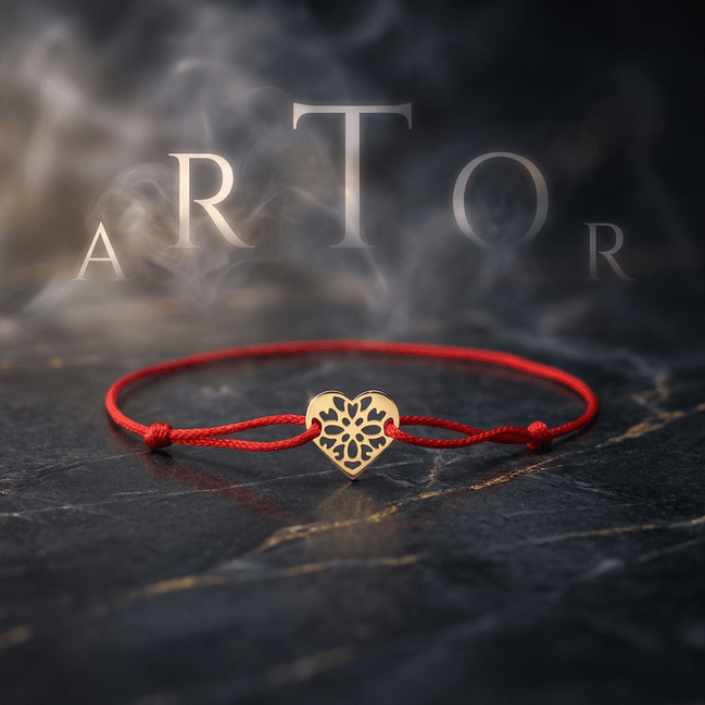 Brățară Aur 14K cu Șnur și Inimă Decupată – Simbolul Iubirii cu Garanție și Cutie Cadou