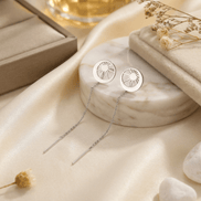 Cercei Argint 925 Lungi cu Lanț, Lună și Soare – Design Celestial Threader