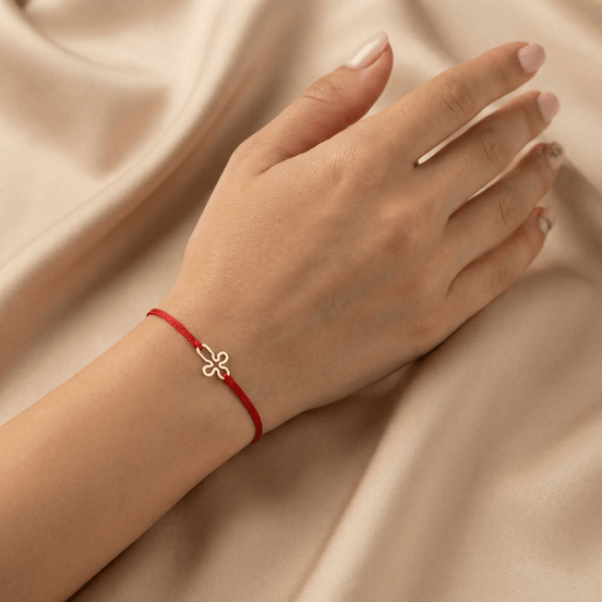 Brățară Aur 14K cu Șnur și Cruce – Simbolul Credinței cu Garanție și Cutie Cadou