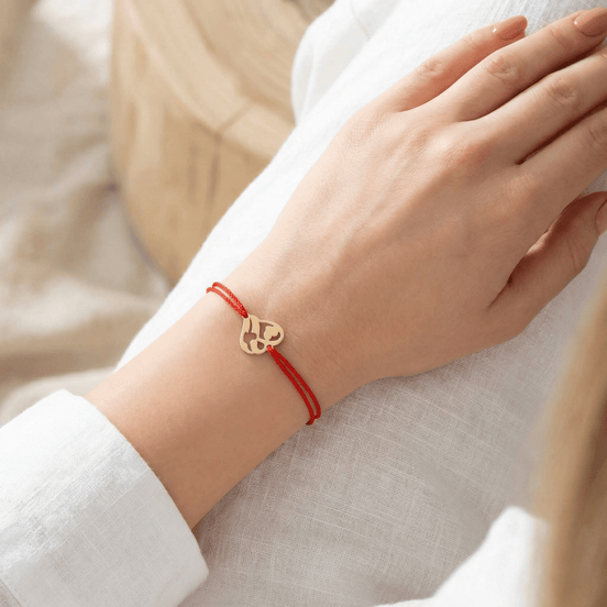 Brățară Aur 14K cu Șnur și Inimă Reinterpretată – Design Modern cu Garanție și Cutie Cadou