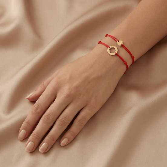 Set Brățări Aur 14K cu Șnur și Trifoi – Noroc Împărtășit Mamă și Fiică