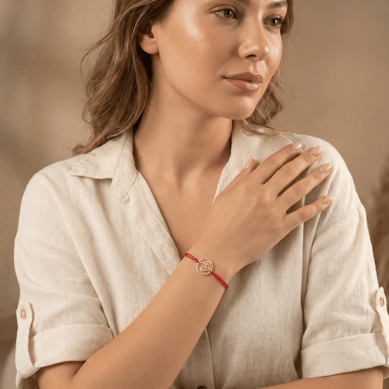 Brățară Aur 14K cu Șnur și Bănuț Valuri – Simbolul Libertății cu Garanție și Cutie Cadou