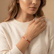 Brățară Aur 14K cu Șnur și Bănuț Familie cu o Fetiță – Simbolul Iubirii cu Garanție și Cutie Cadou