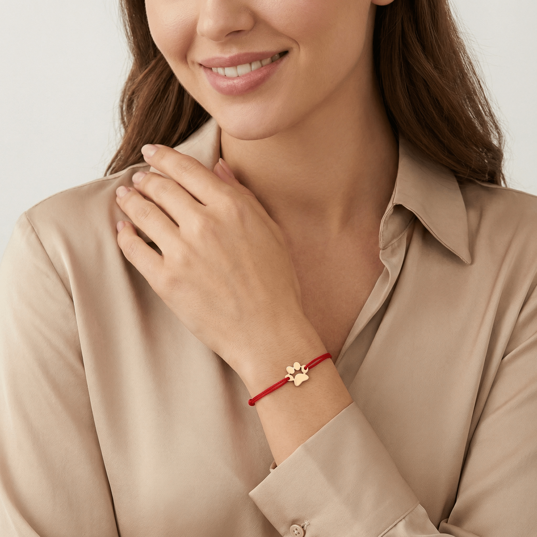 Brățară Aur 14K cu Șnur și Lăbuță de Cățel – Simbolul Prieteniei cu Garanție și Cutie Cadou