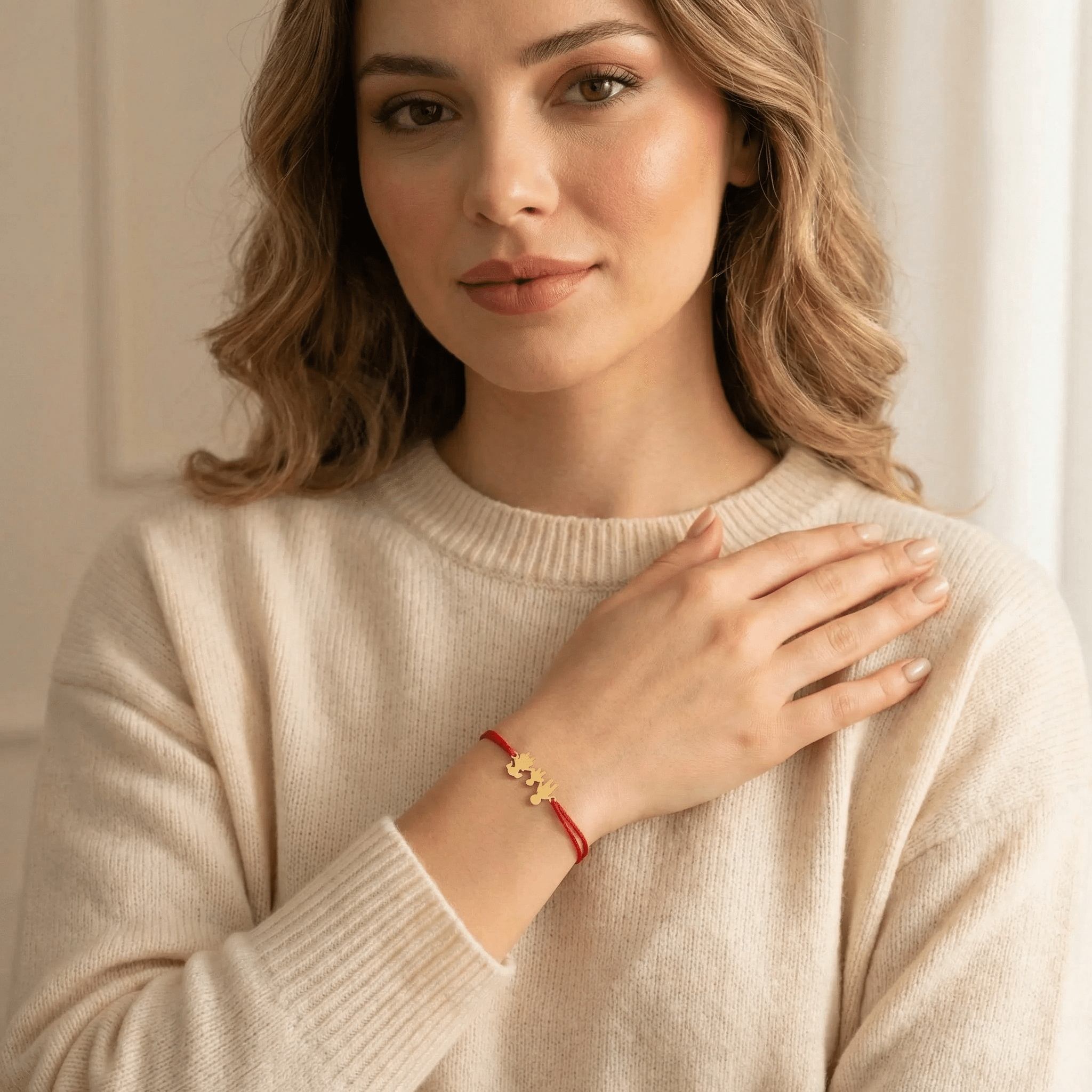 Brățară Aur 14K cu Șnur și Familie cu Băiețel – Simbolul Iubirii cu Garanție și Cutie Cadou