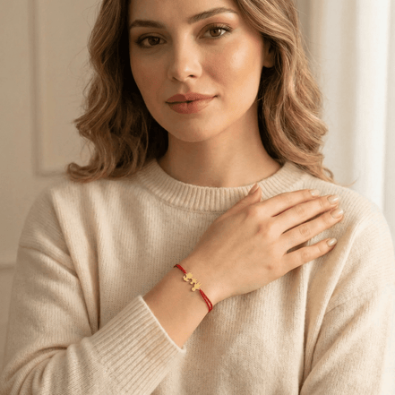 Brățară Aur 14K cu Șnur și Familie cu Băiețel – Simbolul Iubirii cu Garanție și Cutie Cadou