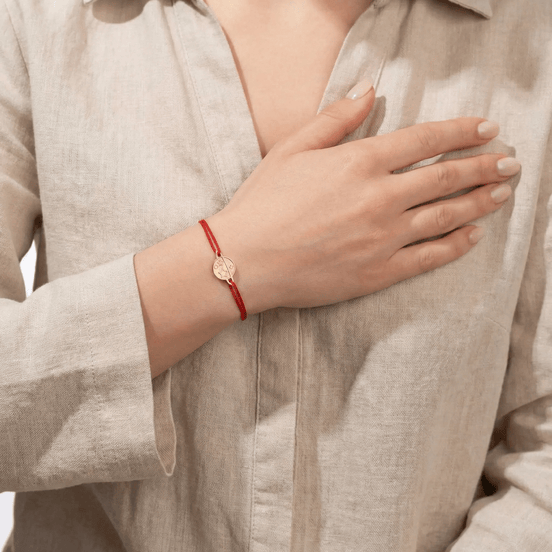 Brățară Aur 14K cu Șnur și Bănuț Galaxie – Simbolul Universului cu Garanție și Cutie Cadou