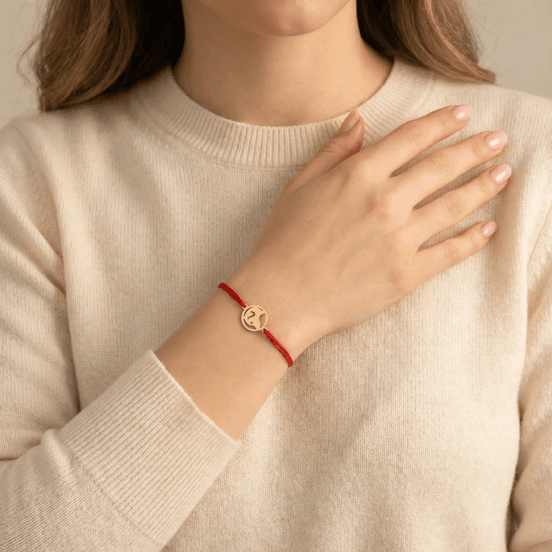 Brățară Aur 14K cu Șnur și Bănuț Cățel – Simbolul Loialității cu Garanție și Cutie Cadou