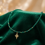 Colier Aur 14K cu Cristale și Pandantiv Steaua Nordului – Bijuterie Călăuză Elegantă