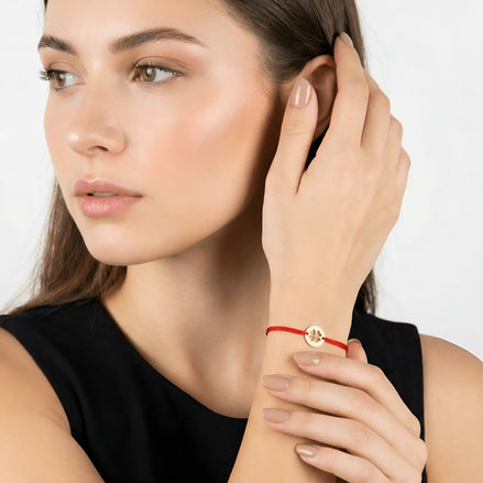 Brățară aur 14K bănuț trifoi noroc detaliu styling
