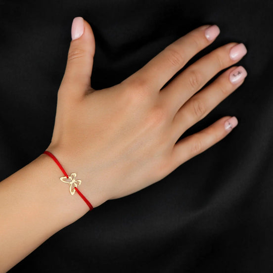 Brățară cu Fluture Mare și Șnur Ajustabil