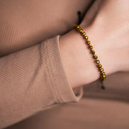 Brățară Aur 14K cu Șnur și 10 Bile, Cristale 4mm – Bijuterie Handmade Artor