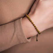 Brățară Aur 14K cu Șnur și 10 Bile, Cristale 4.5mm – Bijuterie Handmade Artor