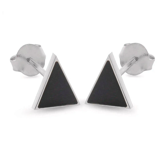 Cercei Argint Piramida simpla Black Polar