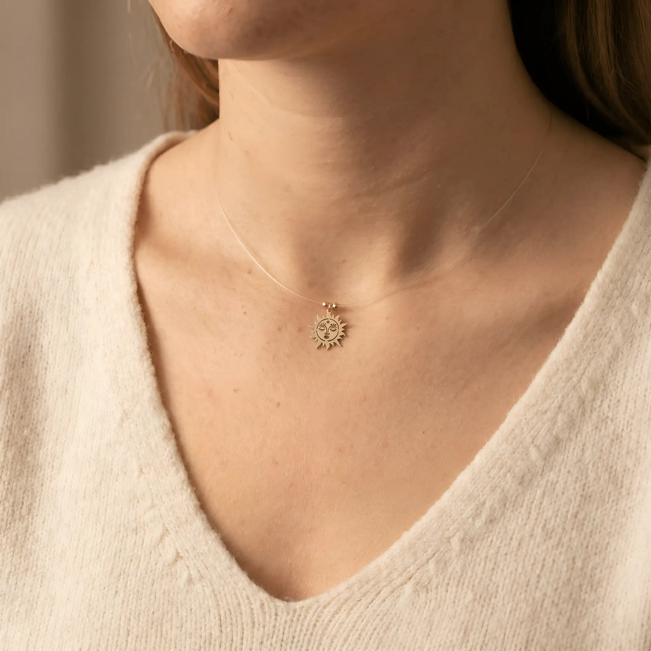 Colier Aur 14K Soare 