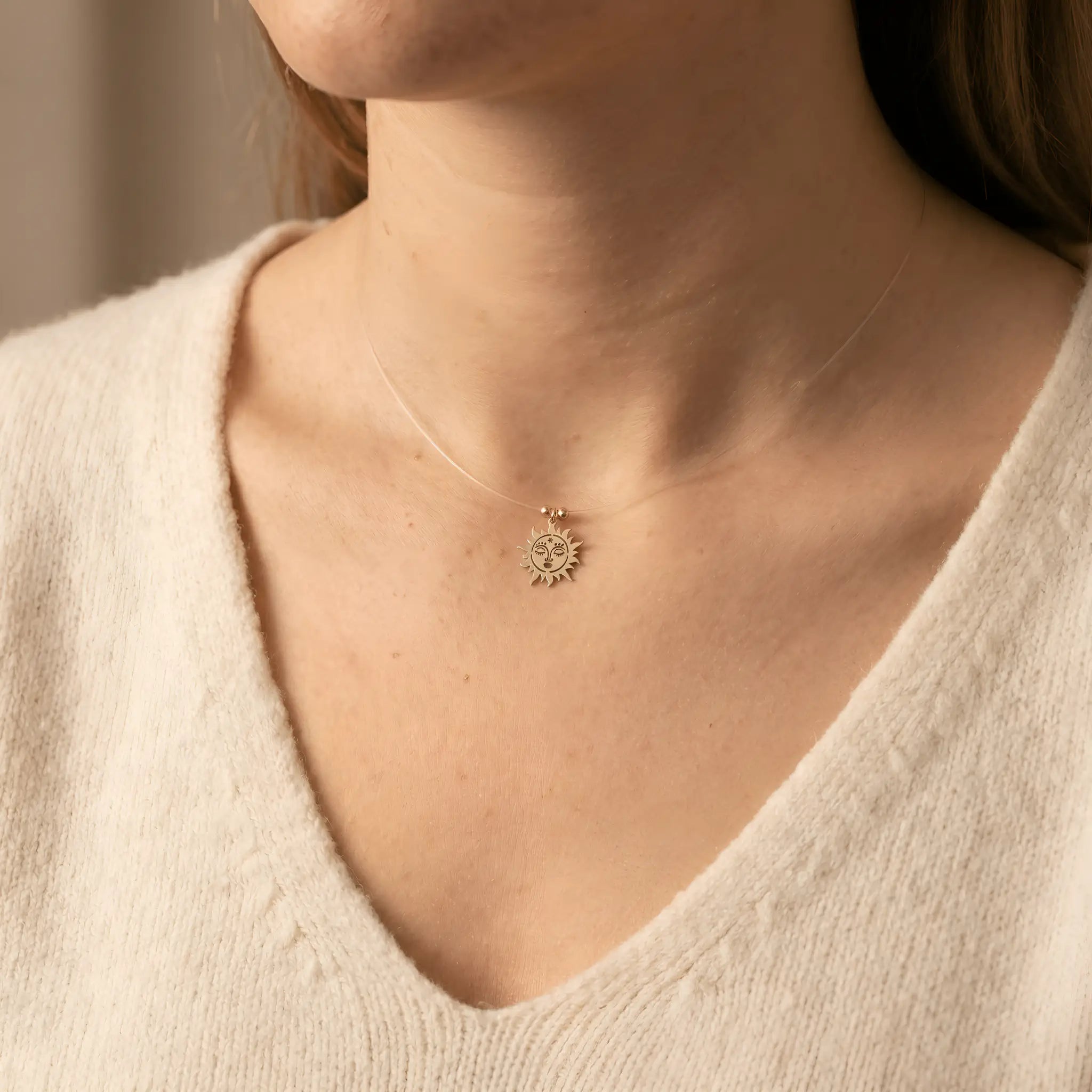 Colier Aur 14K Soare 