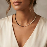 Colier choker aur 14K Yin Yang detaliu carabină spring-ring