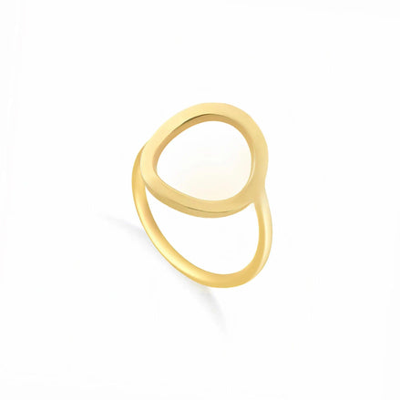 Inel aur 14K cu cerc gol stilizat (karma ring) — vedere principală