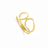 Inel aur 14K minimalist cu 2 bucle organice asimetrice — vedere principală