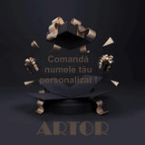 Lănțișor argint 925 rodiat la comandă cu numele tău - reprezentare grafică cutie cadou neagră cu logo Artor pentru produs personalizabil