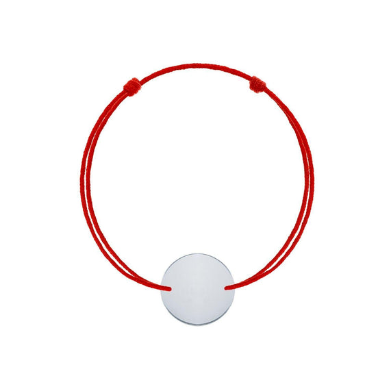Bratara snur rosu reglabila banut argint