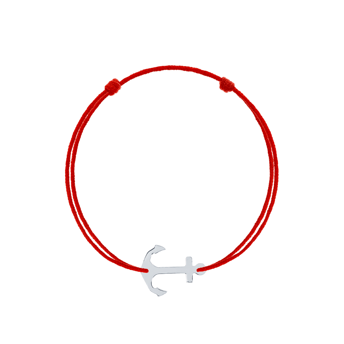 Bratara snur rosu reglabila cu ancora argint