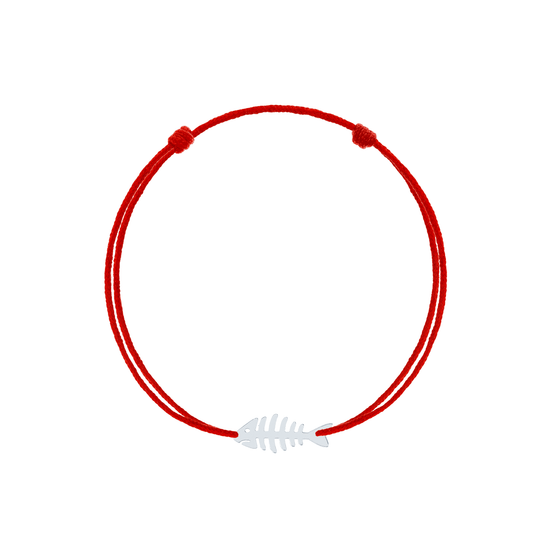 Bratara snur rosu reglabila si peste argint